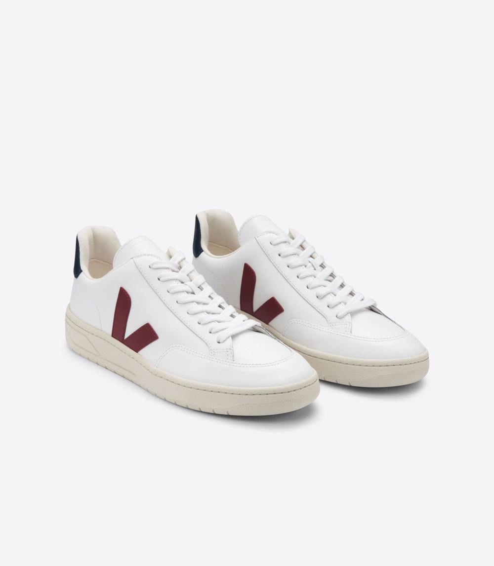 Veja Trainers Mens White - V-12 Leather - KWZO-07924